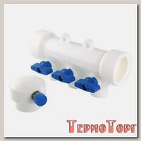 Коллектор полипропиленовый с отсечными кранами VALTEC 40 мм х 20 мм х 2 вых., VTp.780.0.402002