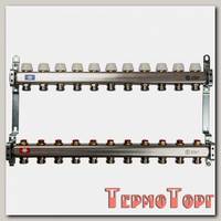 Коллектор Stout из нержавеющей стал с запорными клапанами 1/3/4x11, SMS 0922 000011