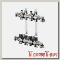 Коллектор Oventrop 1, Multidis SF 11, выход-3/4 ЕК, нержавеющая сталь, со встроенными регулирующими вставками на подаче
