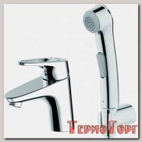 Смеситель для раковины с гигиеническим душем Bravat Drop-D F148162C-1