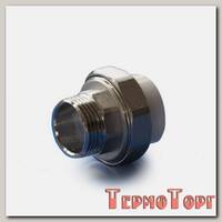 Муфта ПОЛИТЭК разъемная с наружной резьбой 25 x 1, белая