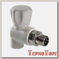 Кран шаровой радиаторный полипропиленовый угловой VALTEC 20 мм х 1/2, VTp.718.0.02004