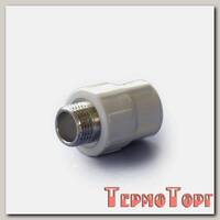 Муфта ПОЛИТЭК комбинированная с наружной резьбой 32 x 1, белая