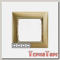 Рамка Legrand Valena 770304 4 поста матовое золото